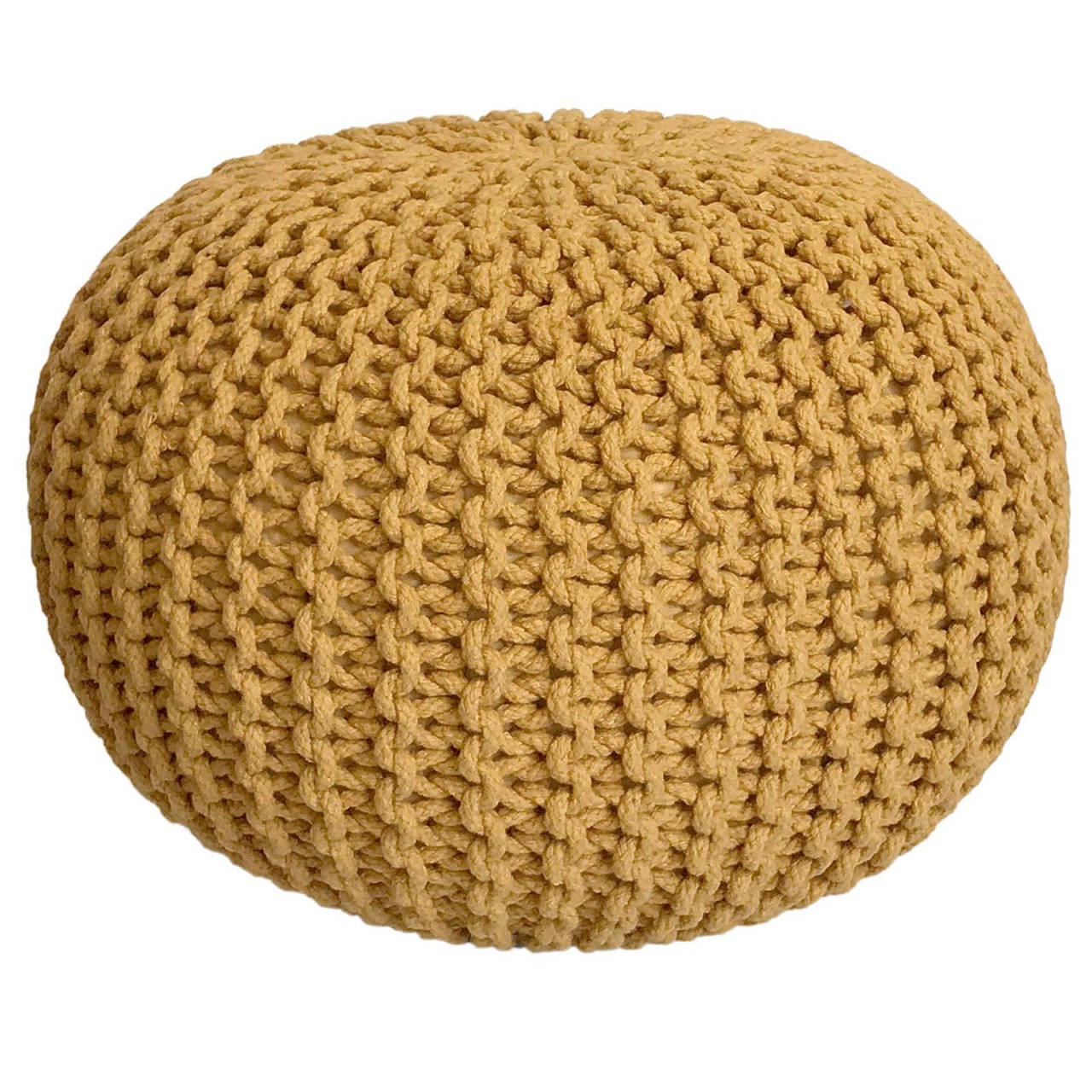 Strickhocker Pouf Ø 45 H 30 cm cm Sitzpouf Strick Bodenkissen