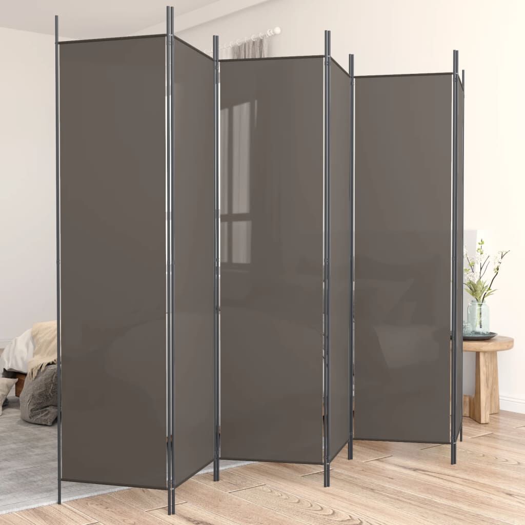 Paravent Anthrazit 300x200 cm Stoff