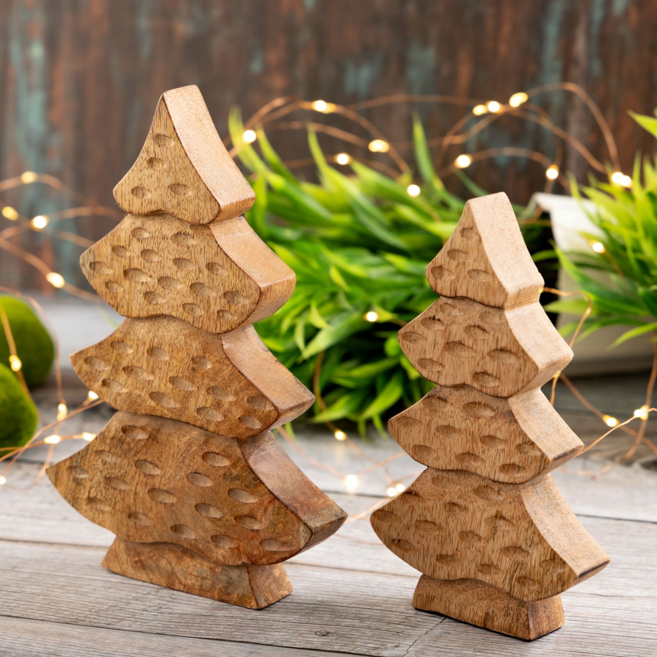 Dekofigur Baum 2er Set Holzfigur H23/20cm Holzbaum Weihnachtsdekoration Mangoholz Dekofigur Baum 2er Set Holzfigur H23/20cm Holzbaum Weihnachtsdekoration Mangoholz