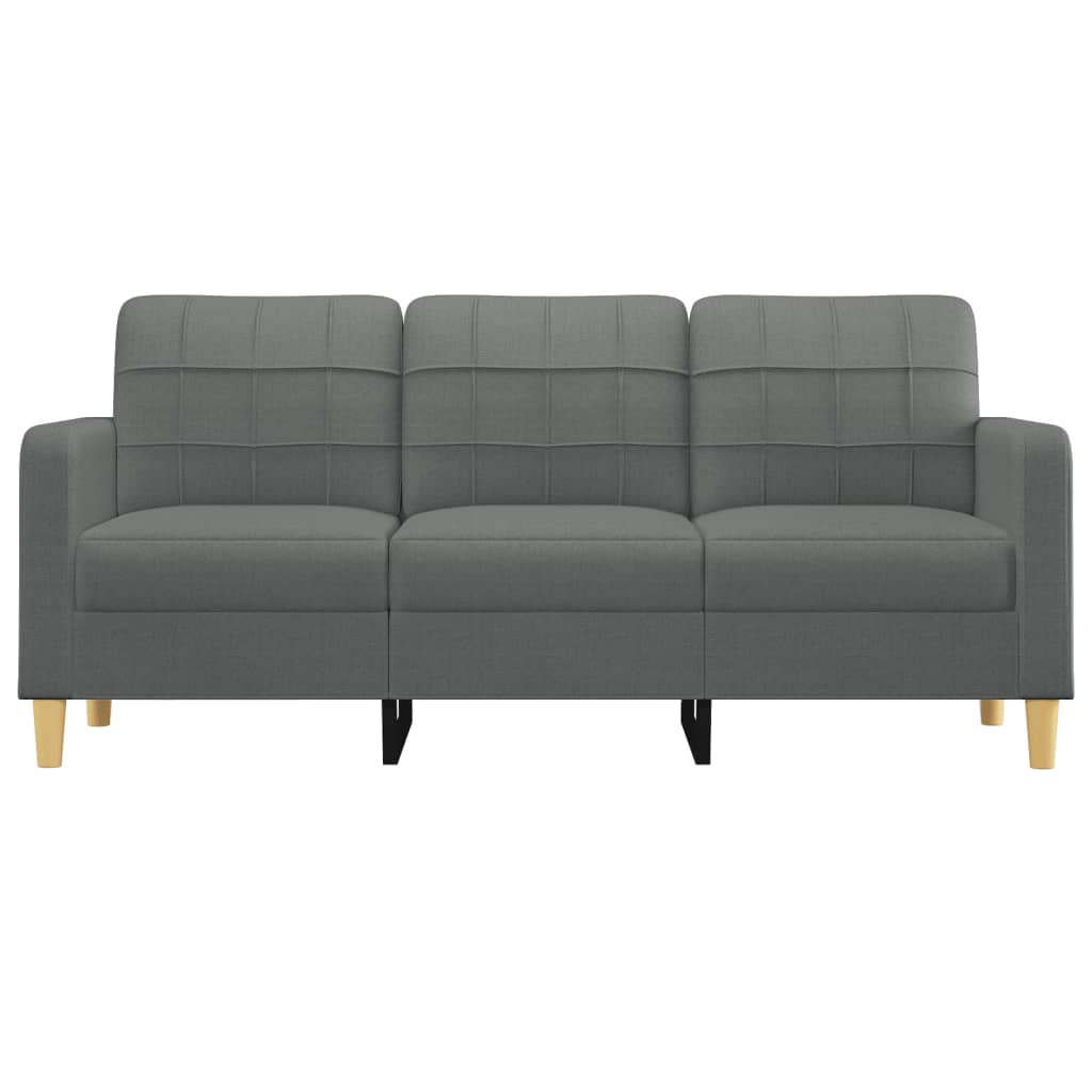 3 Sitzer Sofa Dunkelgrau 180 cm Stoff modern bequem Wohnzimmer Couch Polster