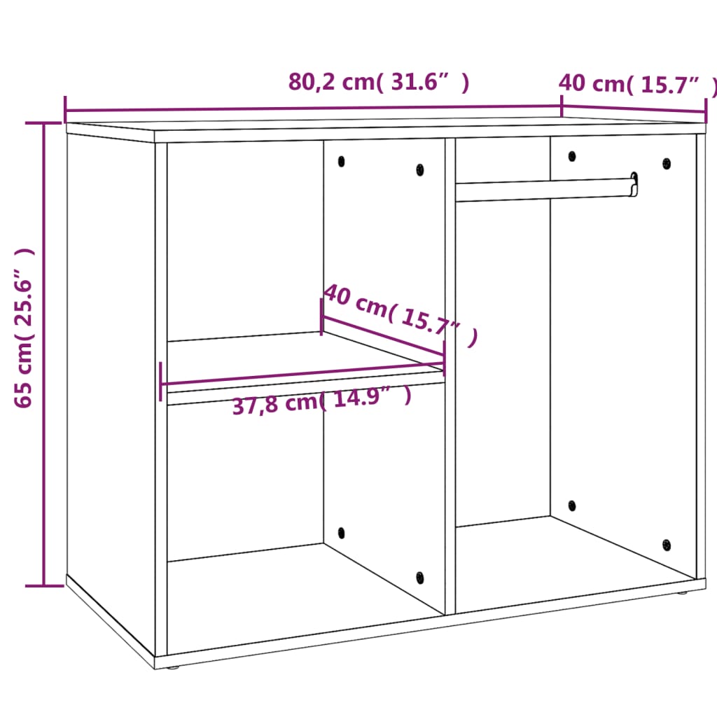 Ankleideschrank Weiß 80 x 40 x 65 cm Holzwerkstoff