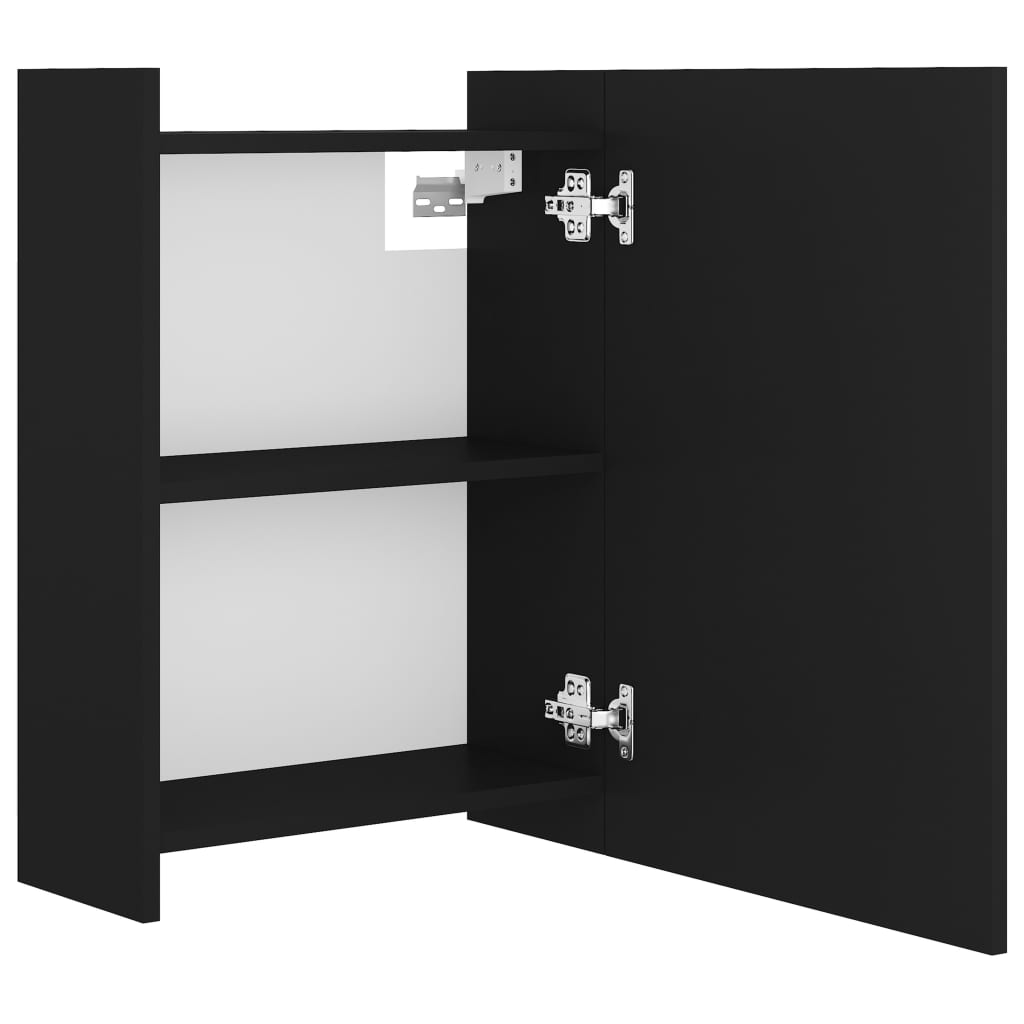 Badezimmerspiegelschrank Schwarz 62.5x20.5x64 cm Holzwerkstoff Stauraum modern