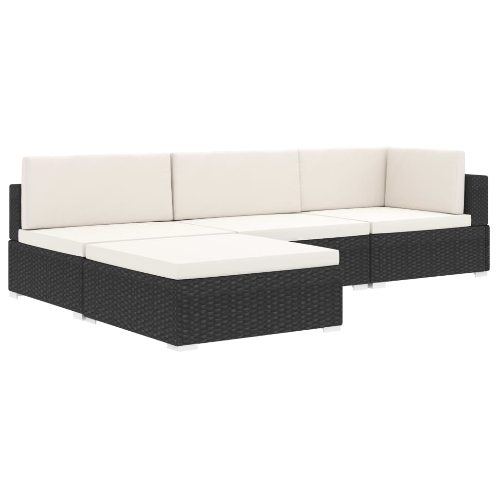 Garten Sofa Mittelteil Schwarz Poly Rattan Inkl. Bequeme Auflagen Kombinierbar Garten Sofa Mittelteil Schwarz Poly Rattan Inkl. Bequeme Auflagen Kombinierbar