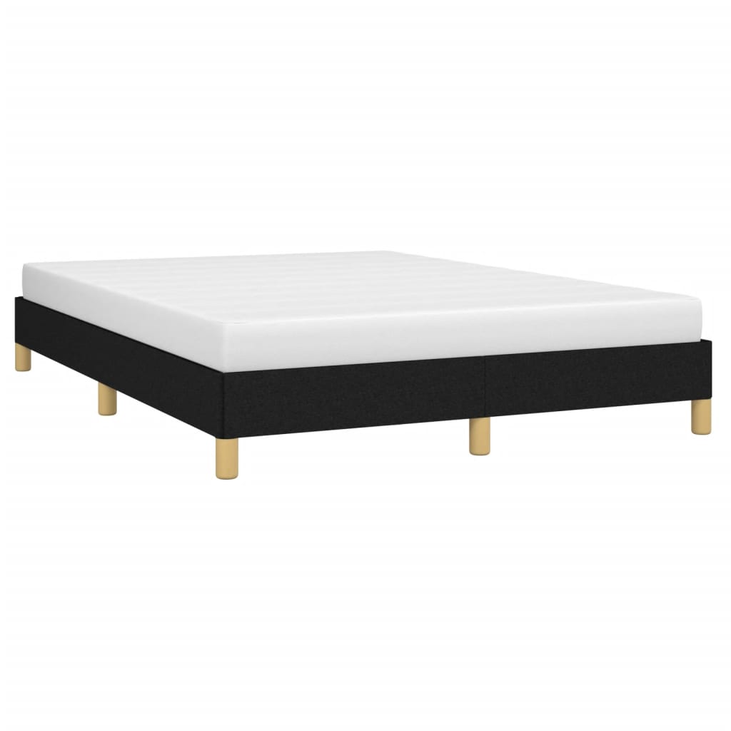 Bettgestell 140x190 cm Schwarz Weiches Stoffdesign für stilvolles Ambiente Bettgestell 140x190 cm Schwarz Weiches Stoffdesign für stilvolles Ambiente