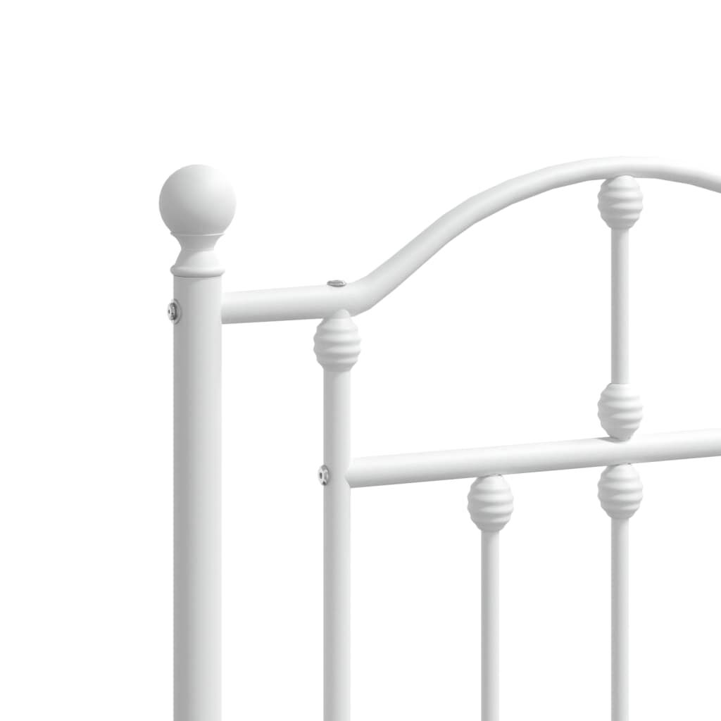 Bettgestell Metall Weiß 140 x 190 cm mit Kopfteil modern stabil und elegant