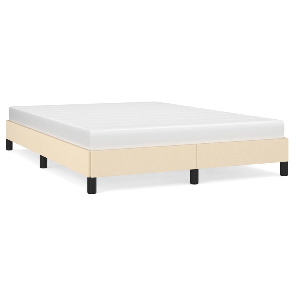 Bettgestell Bettrahmen Einzelbett Lattenrost XL Höhe Creme 25cm 140x190cm Stoff