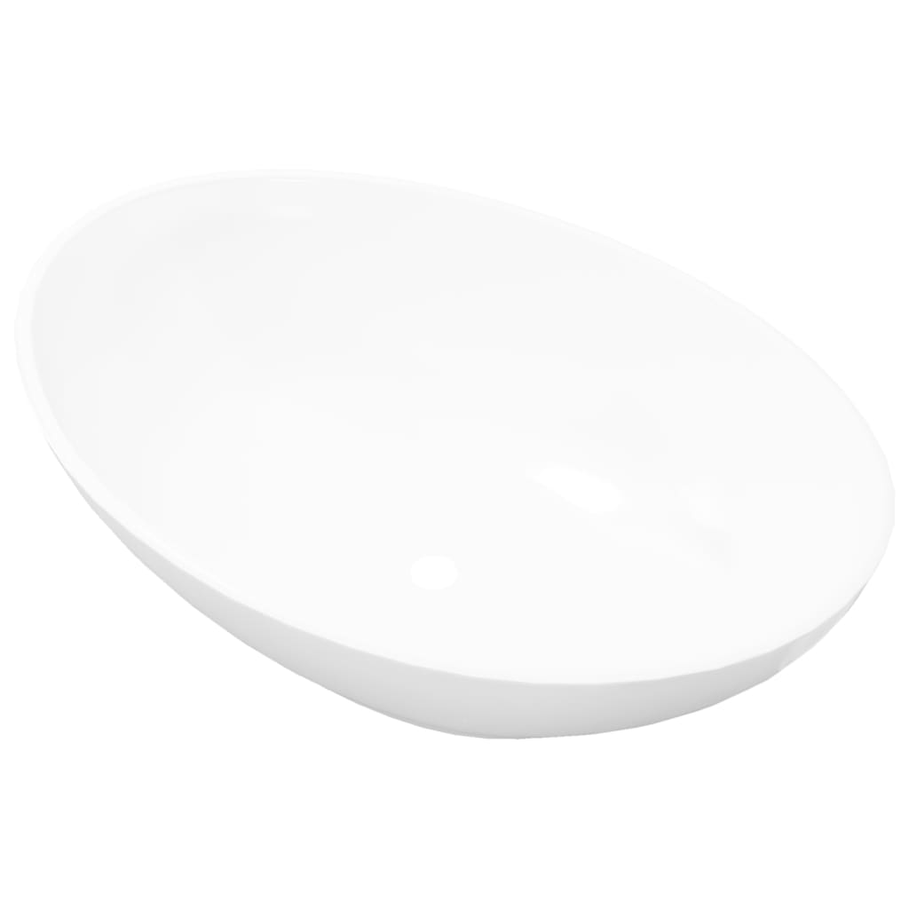 vidaXL Luxus-Keramikwaschbecken Ovales Waschbecken Weiß 40 x 33 cm