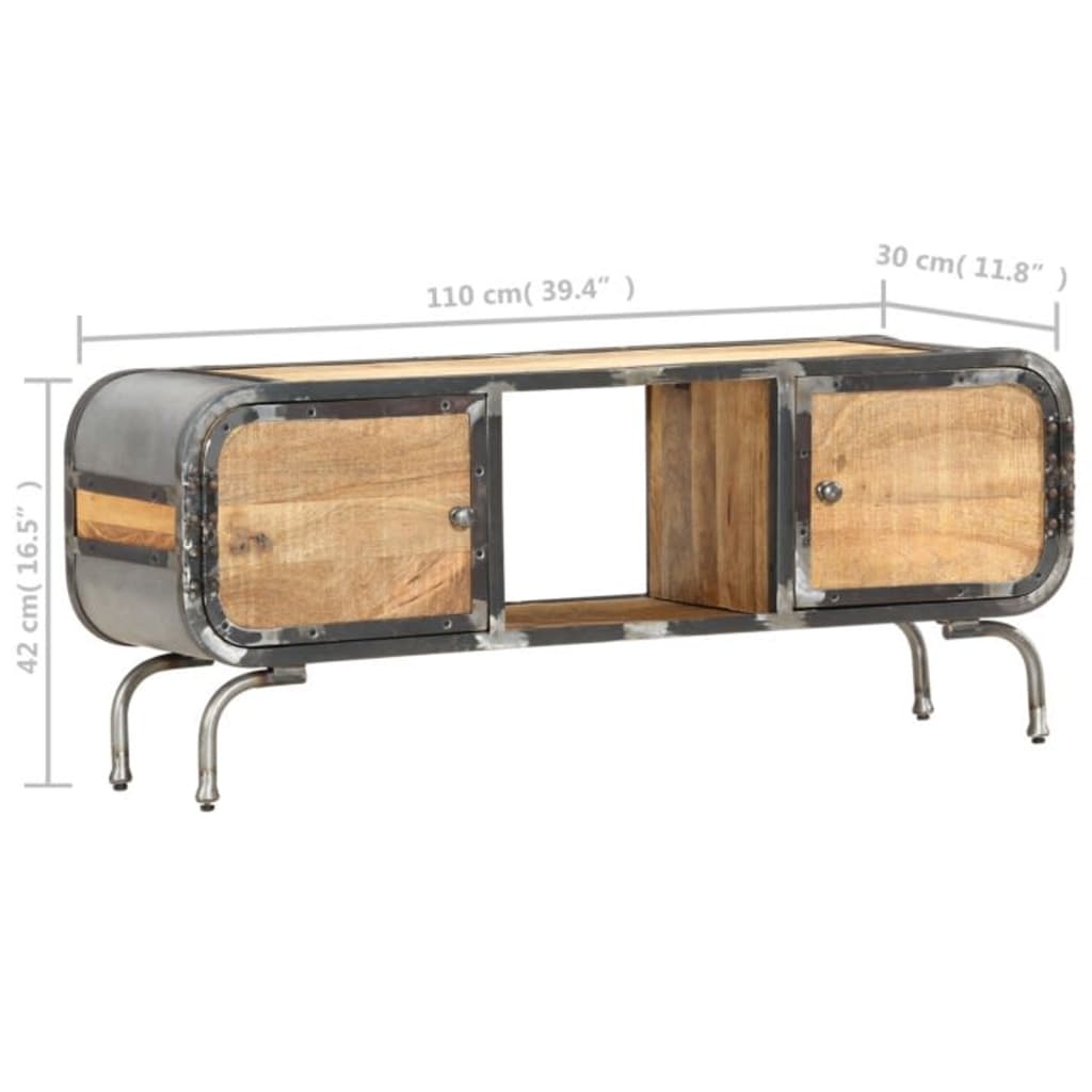 TV-Schrank Mangoholz 110x30x42 cm Massivholz Industrie Design TV-Schrank Mangoholz 110x30x42 cm Massivholz Industrie Design