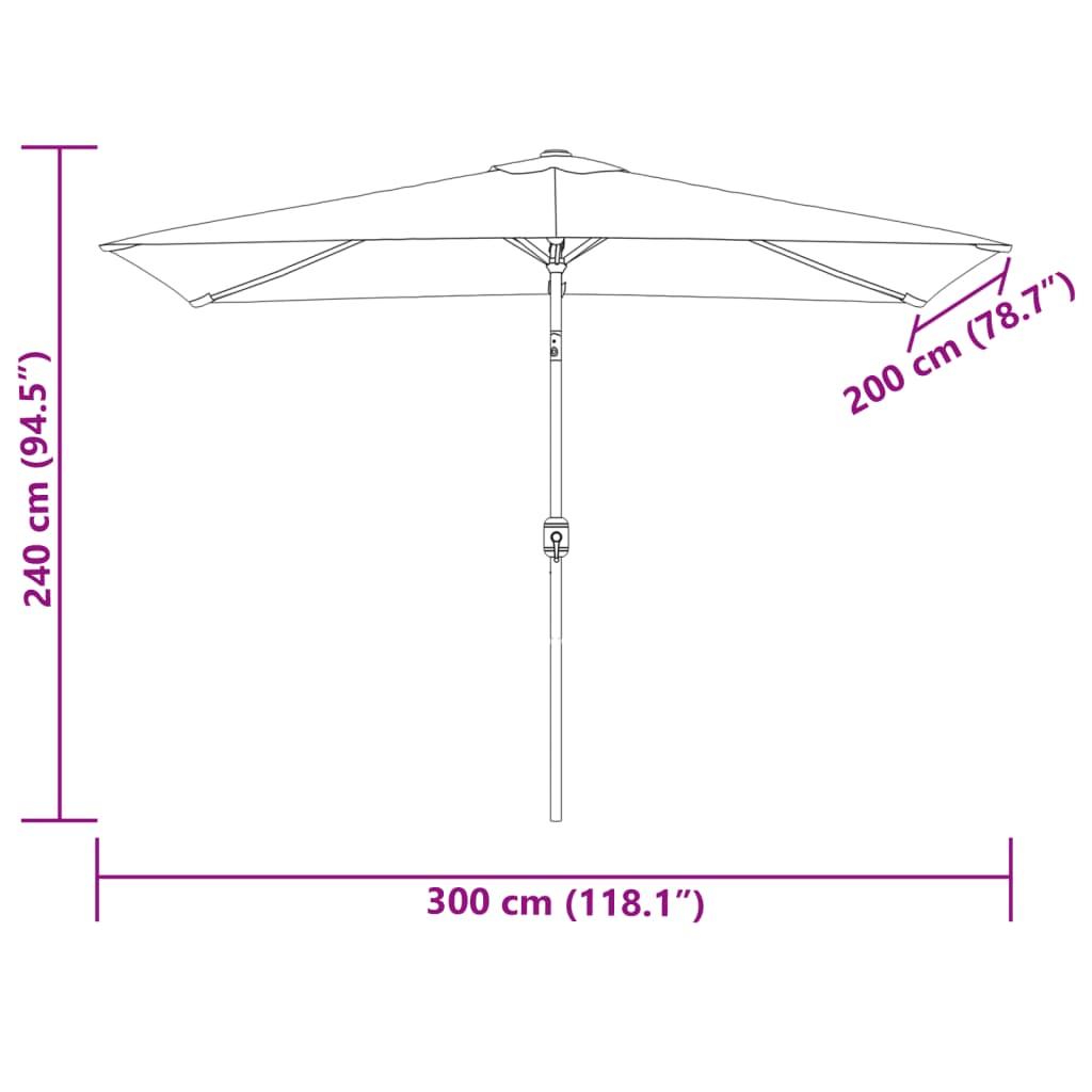 Sonnenschirm Schattenspender Metallstange 300 x 200cm Taupe Outdoor