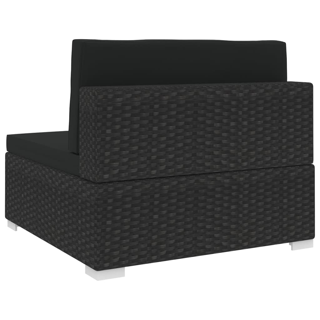 Garten Sofa Mittelteil Schwarz Poly Rattan Inkl. Bequeme Auflagen Kombinierbar Garten Sofa Mittelteil Schwarz Poly Rattan Inkl. Bequeme Auflagen Kombinierbar