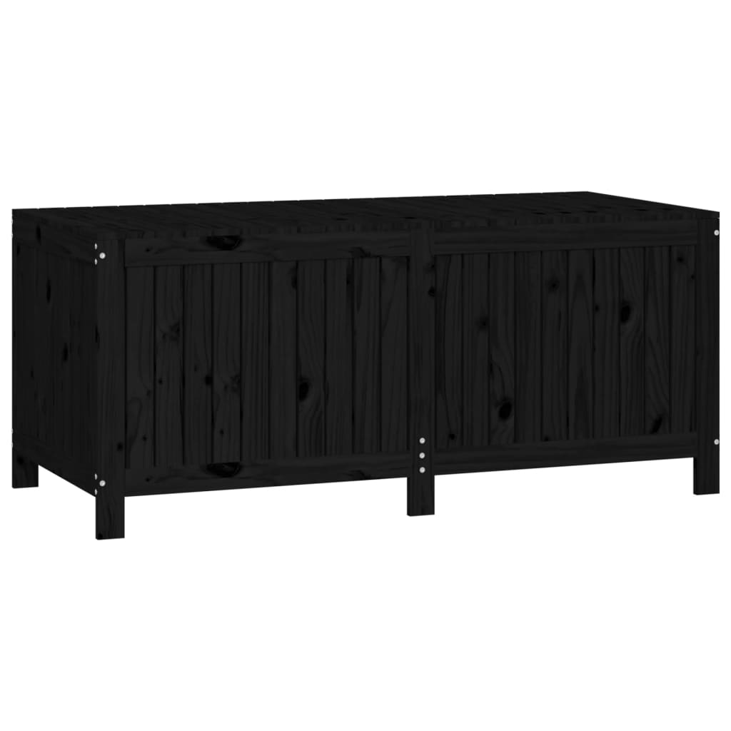 Aufbewahrungsbox Holztruhe Gartentruhe Aufbewahrung Outdoor Schwarz 147x68x64 cm Massivholz Kiefer