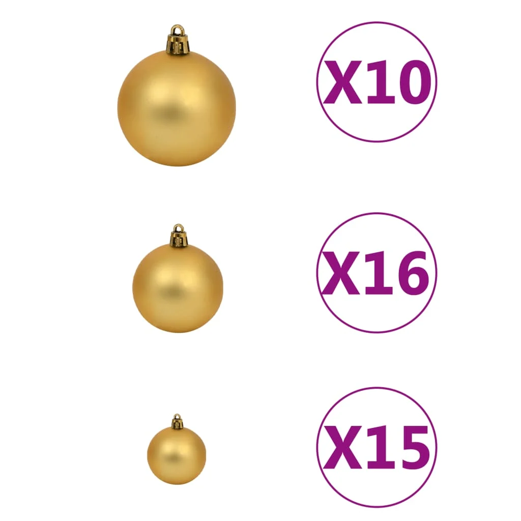 Baumdekoration Weihnachtskugel-Set mit Spitze 300 LEDs Gold/Bronze 120-teiliges