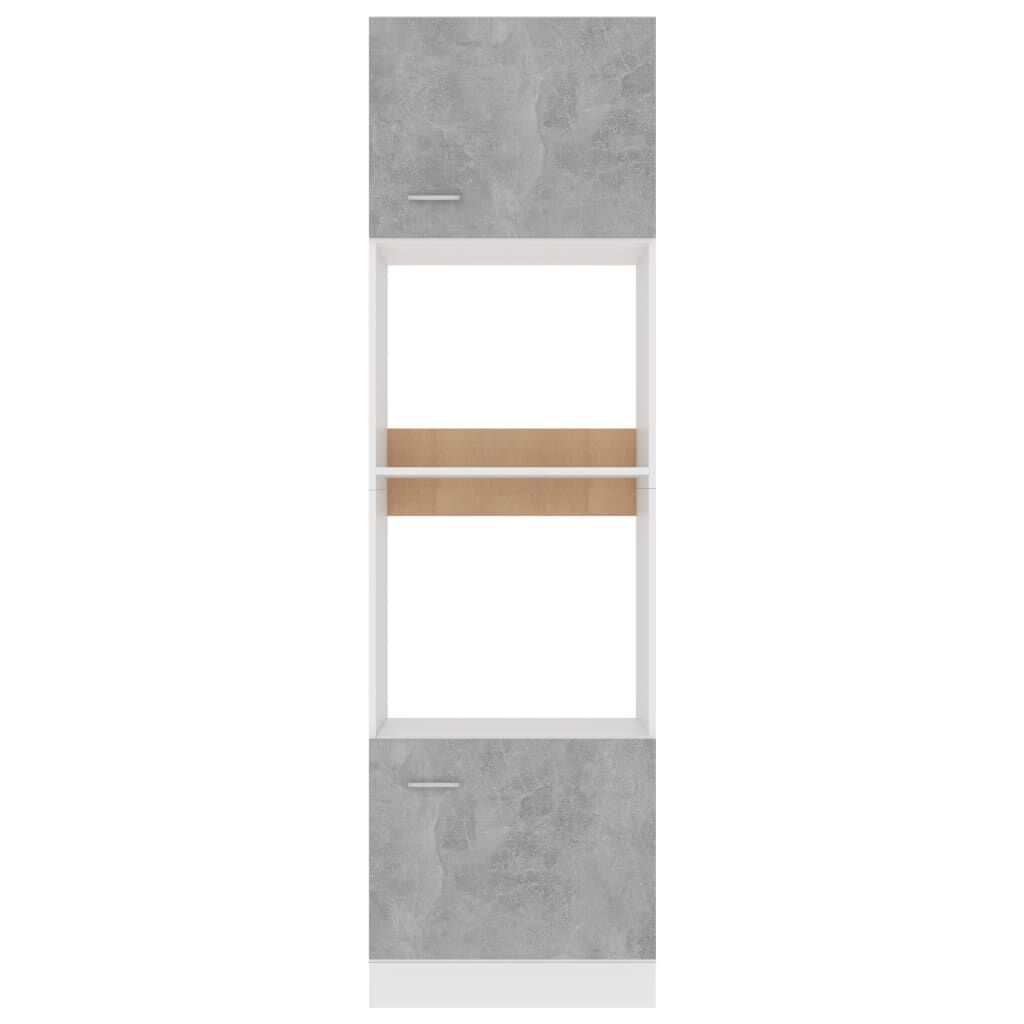 Mikrowellenschrank Betongrau 60 x 57 x 207 cm modern mit viel Stauraum