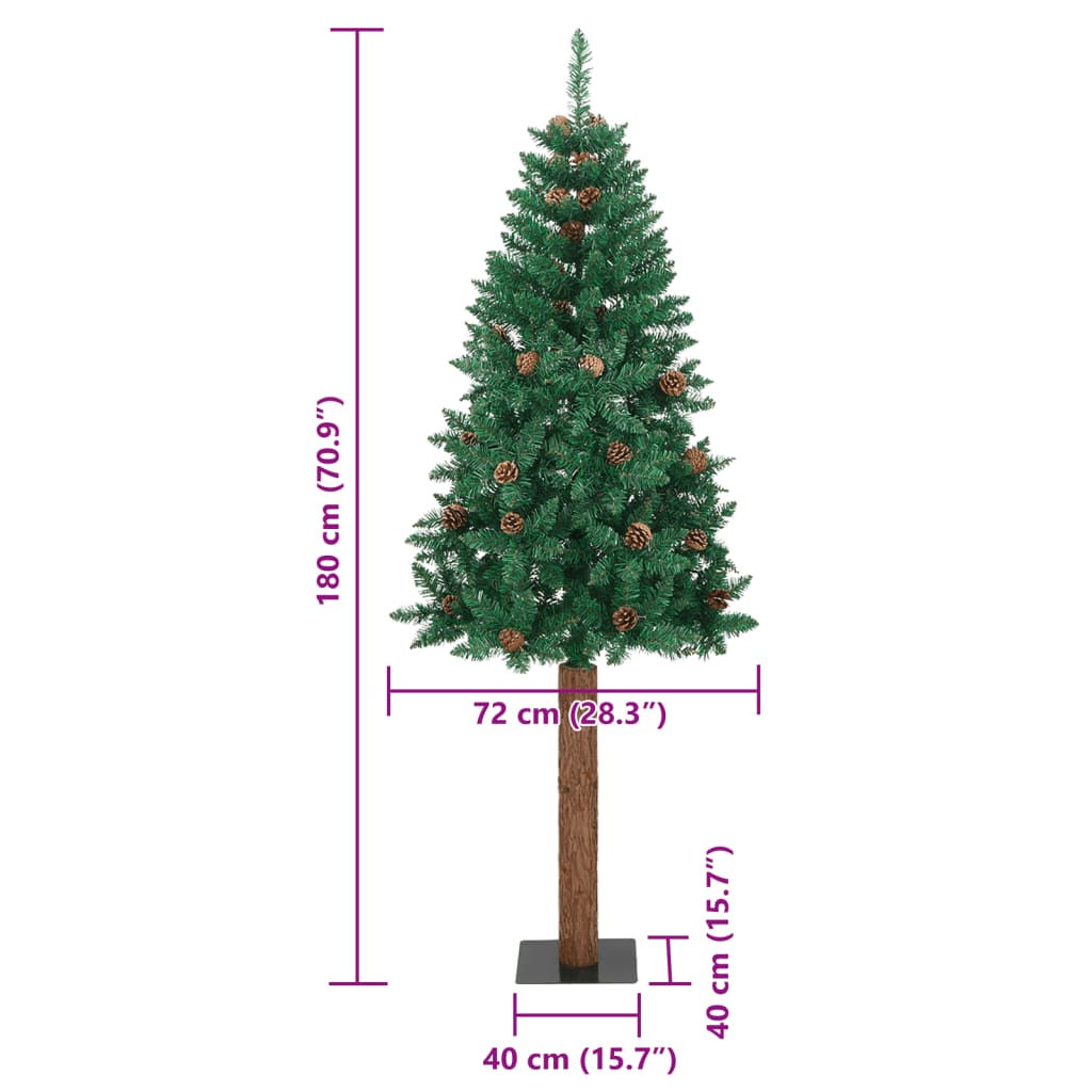 Künstlicher Weihnachtsbaum mit Echtholz, Zapfen Grün 180cm Baum Naturgetreu Künstlicher Weihnachtsbaum mit Echtholz, Zapfen Grün 180cm Baum Naturgetreu