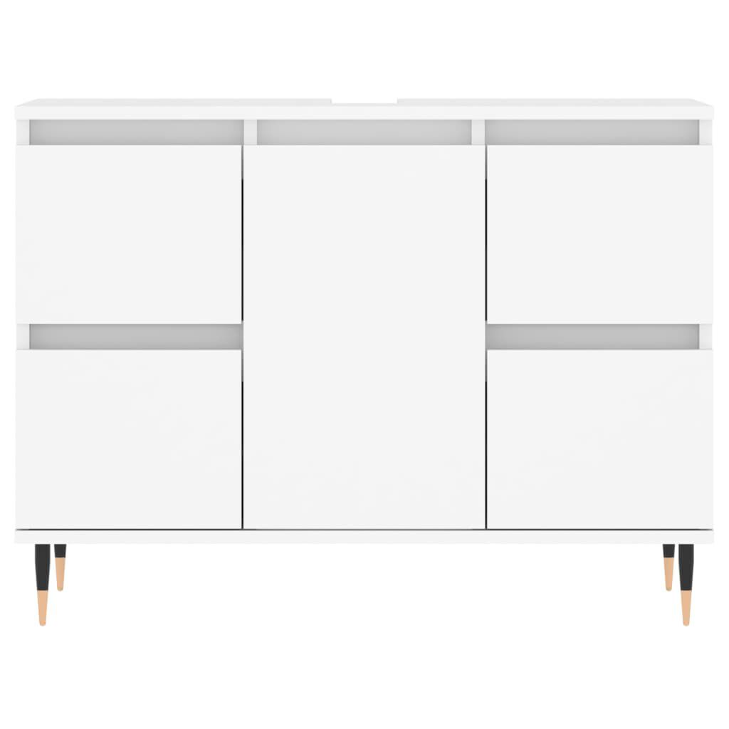 Badschrank Weiß 80x33x60 cm modern kompakt aus Holzwerkstoff praktisch Badschrank Weiß 80x33x60 cm modern kompakt aus Holzwerkstoff praktisch