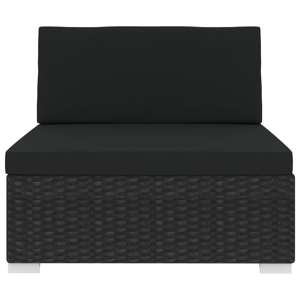 Garten Sofa Mittelteil Schwarz Poly Rattan Inkl. Bequeme Auflagen Kombinierbar Garten Sofa Mittelteil Schwarz Poly Rattan Inkl. Bequeme Auflagen Kombinierbar