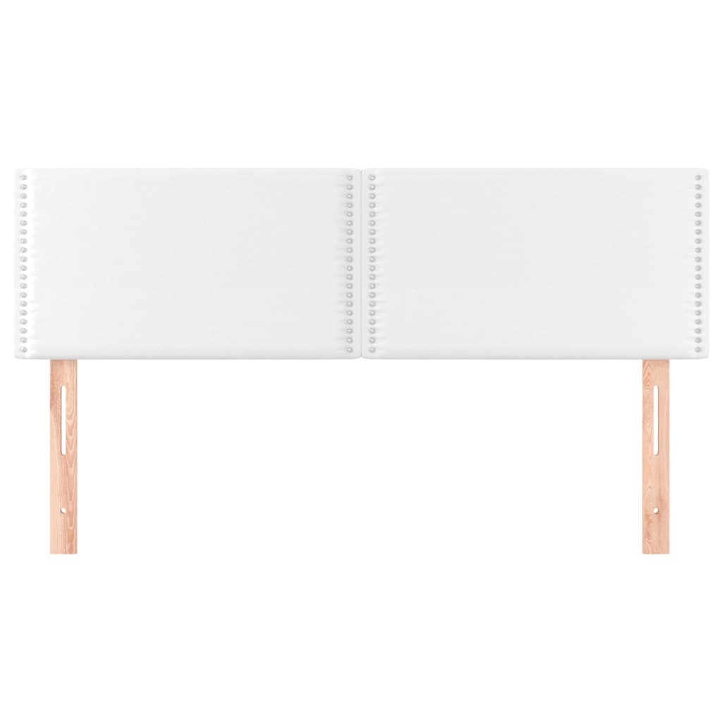 Kopfteile Bett 2er Set Weiß 72x5x78/88 cm Kunstleder für modernes Schlafzimmer Kopfteile Bett 2er Set Weiß 72x5x78/88 cm Kunstleder für modernes Schlafzimmer