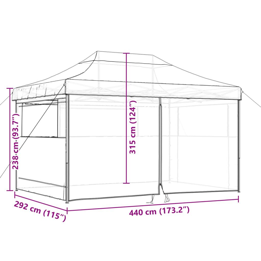 Faltzelt Schwarz Pop Up mit 4 Seitenteilen stabil wetterfest für Garten Faltzelt Schwarz Pop Up mit 4 Seitenteilen stabil wetterfest für Garten