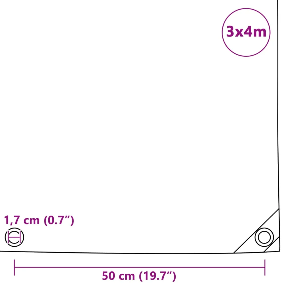 Abdeckplane Grau PVC-beschichtet 3x4 m reißfest wasserfest UV-beständig