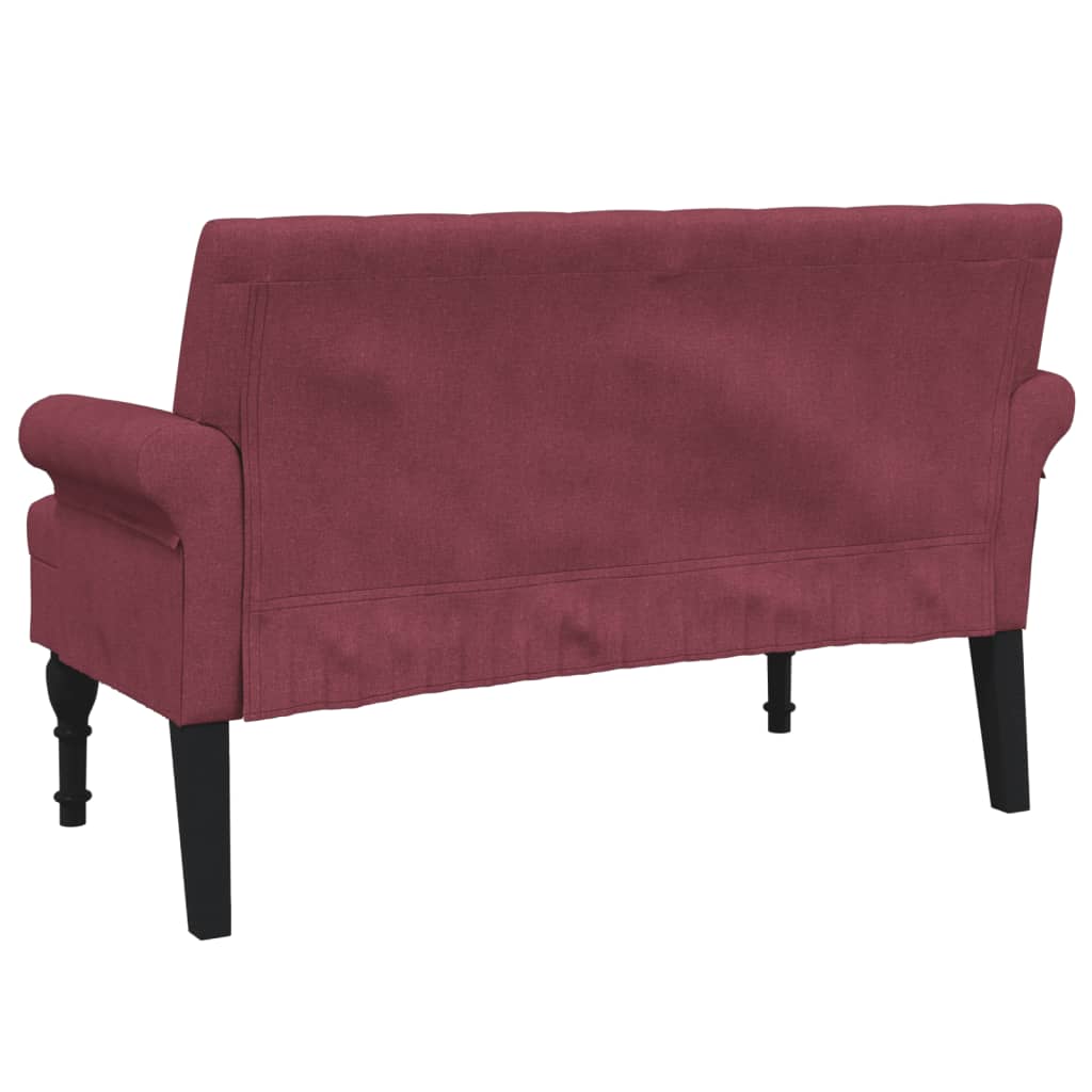 Sitzbank mit Rückenlehne Weinrot 120x62x75,5 cm Stoff Modern & stilvoll Sitzbank mit Rückenlehne Weinrot 120x62x75,5 cm Stoff Modern & stilvoll