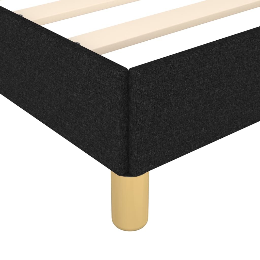 Bettgestell 140x190 cm Schwarz Weiches Stoffdesign für stilvolles Ambiente Bettgestell 140x190 cm Schwarz Weiches Stoffdesign für stilvolles Ambiente