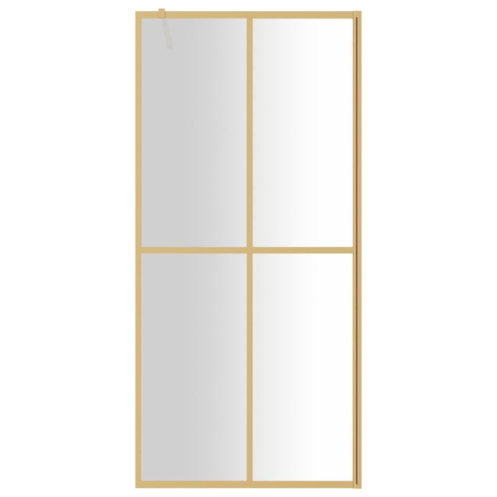 Duschwand begehbar ESG-Glas klar Gold 90x195 cm Dusche