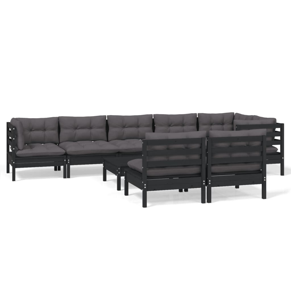 Tagesbett Schlafsofa Gästebett Sofa Schlafcouch Schwarz 100x200cm Massivholz