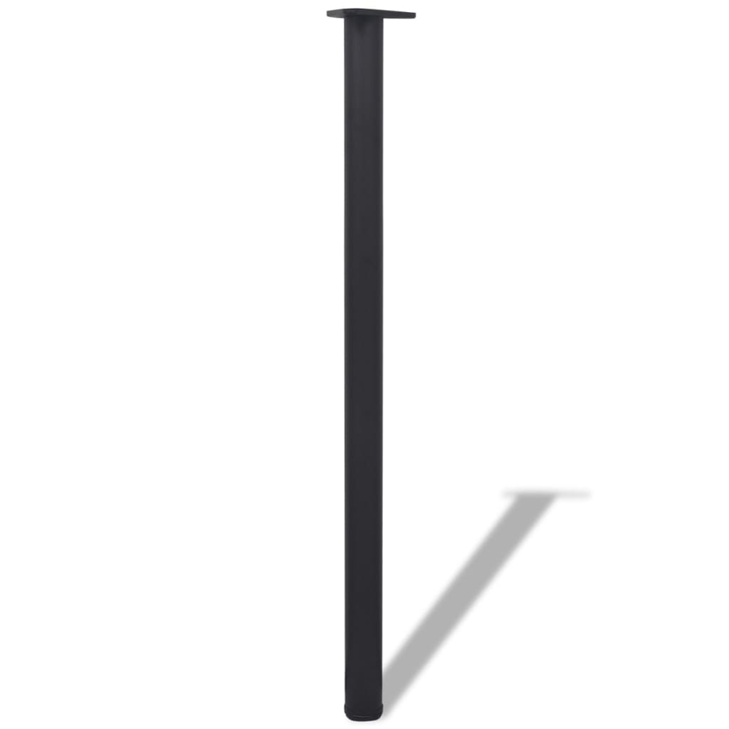 Tischbein-Set 4x Höhenverstellbar Schwarz 1100 mm für DIY-Tische Stabil Modern