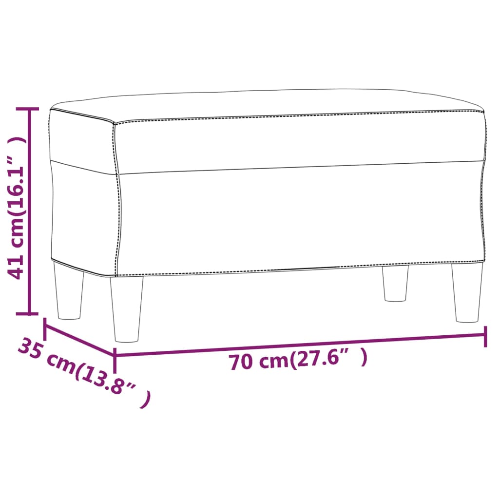 Sitzbank Hellgrau Stoff 70x35x41 cm Flurbank gepolstert