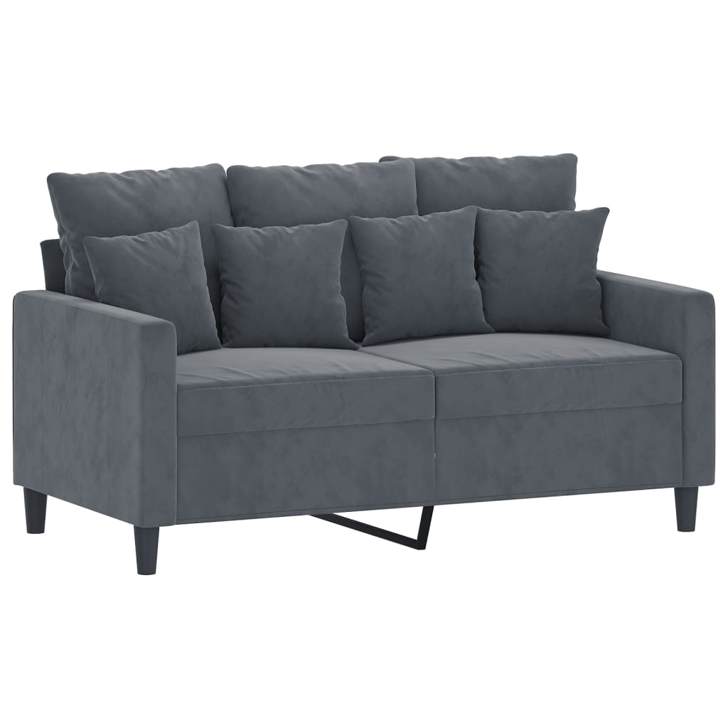 2-Sitzer-Sofa, Samt, Dunkelgrau, bequem, stabil, moderner Look, 110 kg