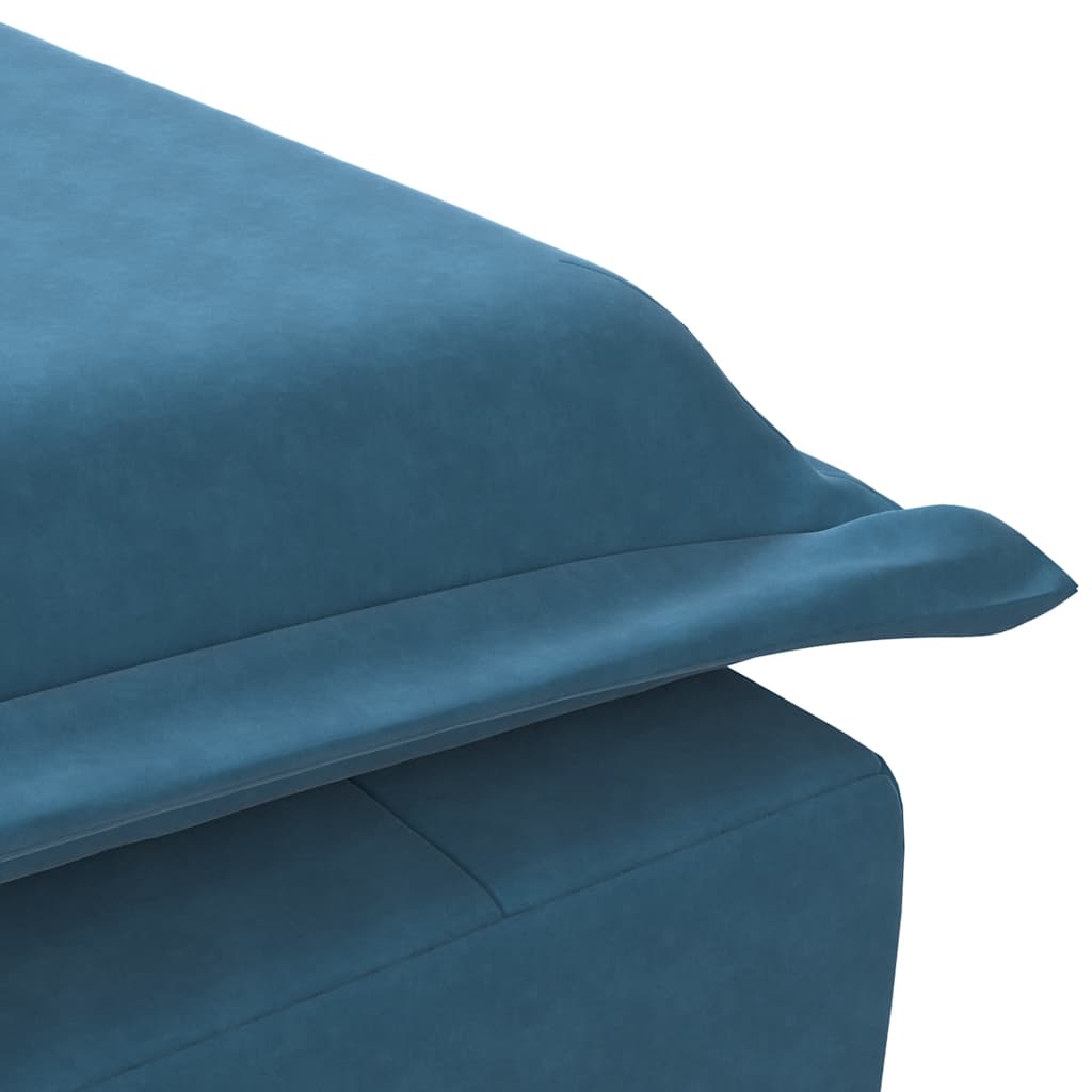 Massage Chaiselongue mit Nackenrolle Blau Samt Komfort und Entspannung Massage Chaiselongue mit Nackenrolle Blau Samt Komfort und Entspannung