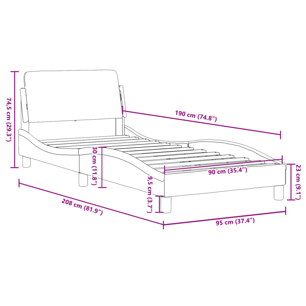 Bettgestell Schwarz 90x190 cm mit Kopfteil mehr Komfort Zeitloses Stoffdesign Bettgestell Schwarz 90x190 cm mit Kopfteil mehr Komfort Zeitloses Stoffdesign