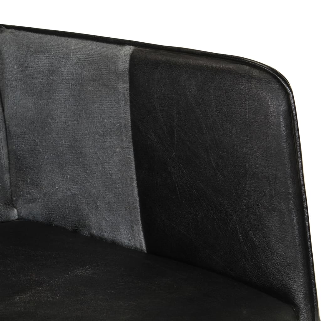 Sessel Ohrensessel Ledersessel Lounge Kaminsessel Schwarz Grau Echtleder