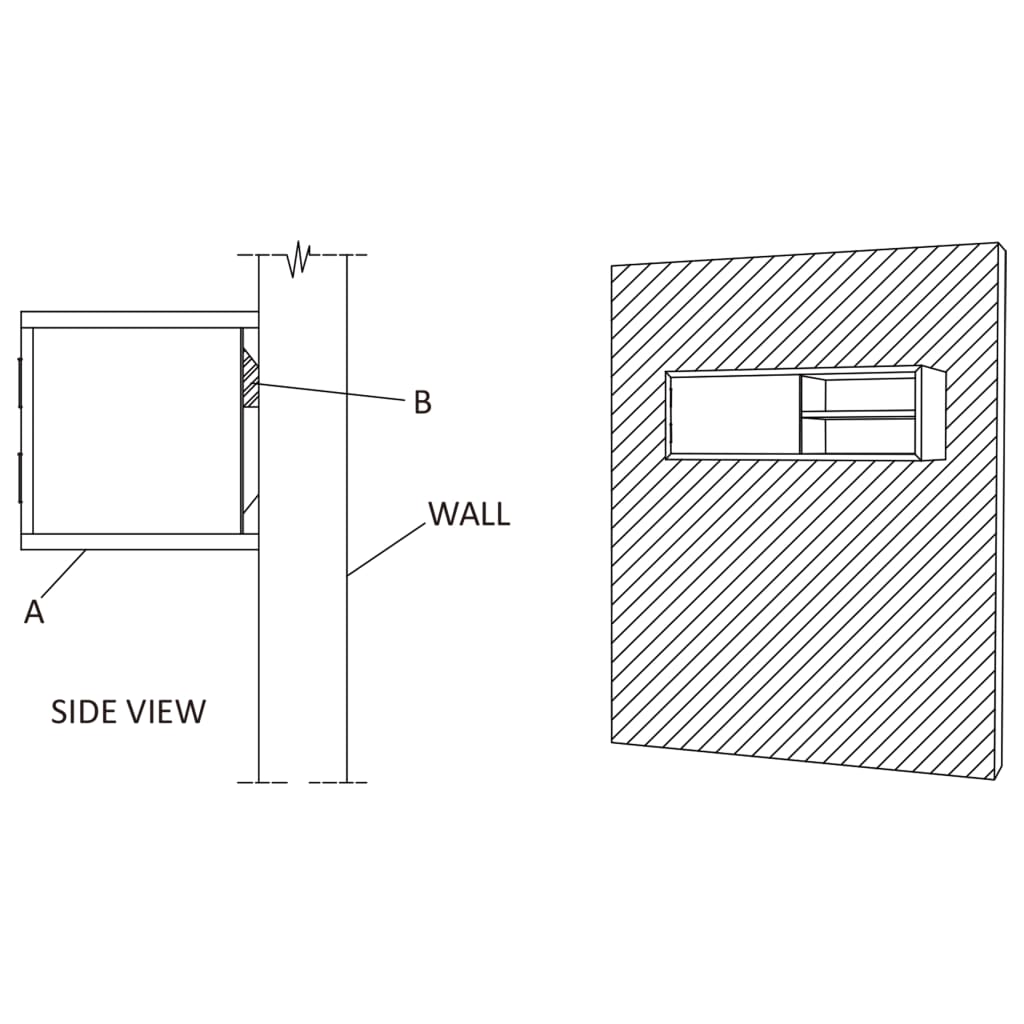 TV-Wandschrank Teakholz 90x30x30 cm massiv