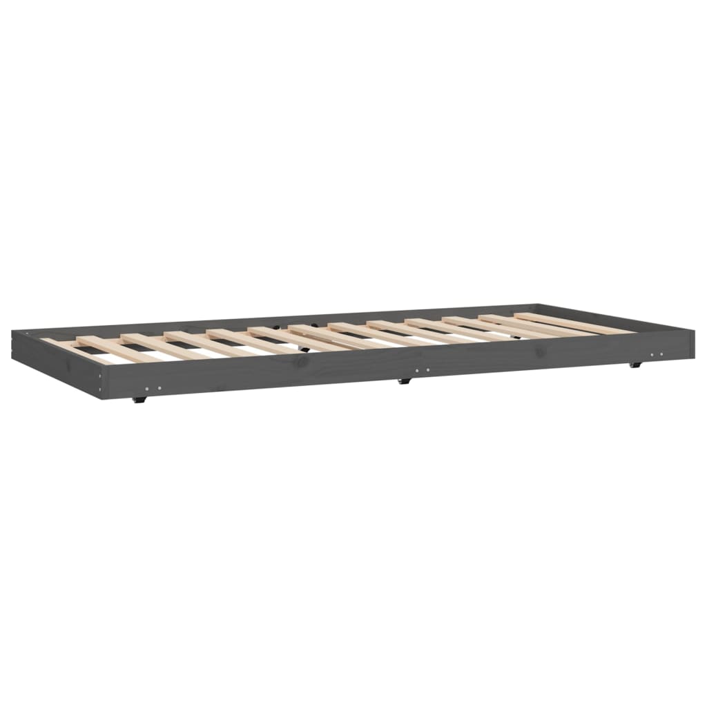 Bettgestell Grau 90x190 cm 3FT Einzelbett Massivholz Kiefer robust modern