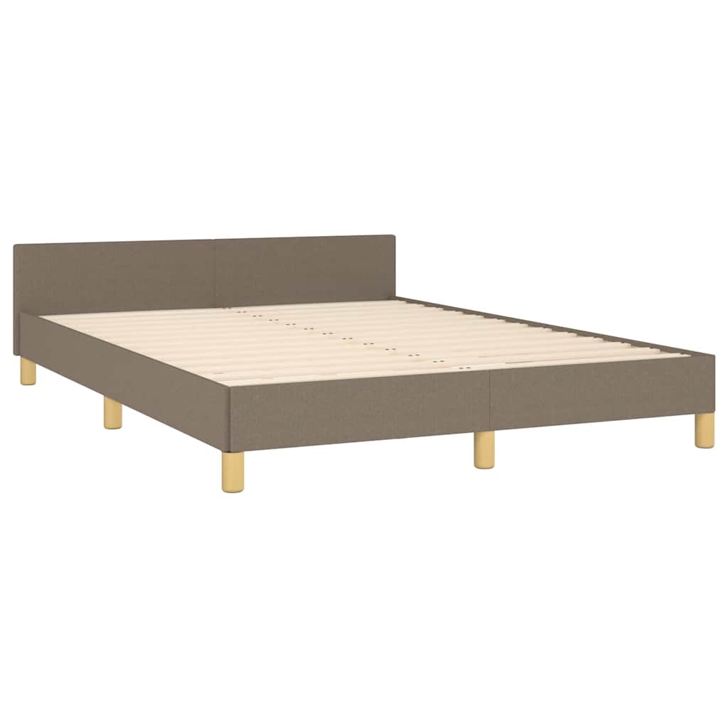Bettgestell 140x190 cm Taupe Zeitloses Design ohne Matratze Stabil Modern Bettgestell 140x190 cm Taupe Zeitloses Design ohne Matratze Stabil Modern