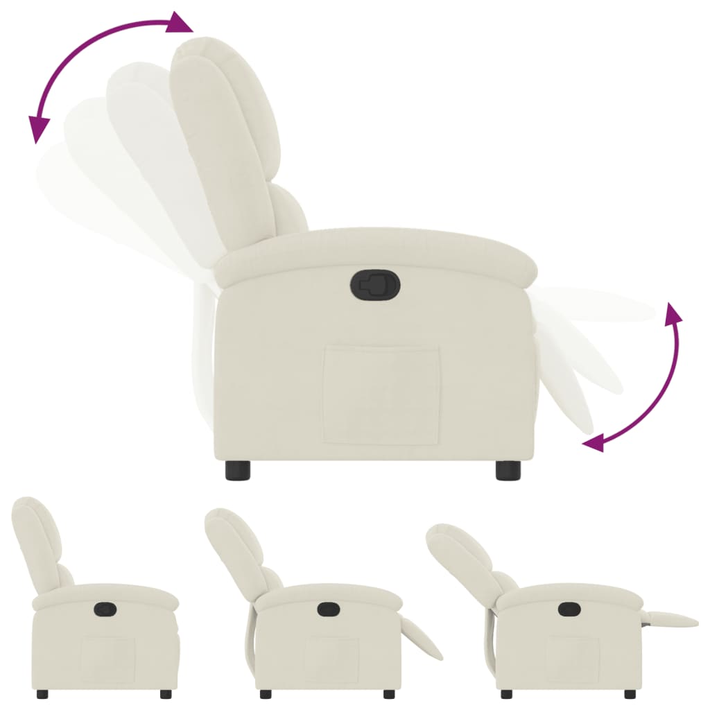 Relaxsessel mit Samtbezug Creme Zeitloses Design Bequemlich Modern stilvoll Relaxsessel mit Samtbezug Creme Zeitloses Design Bequemlich Modern stilvoll