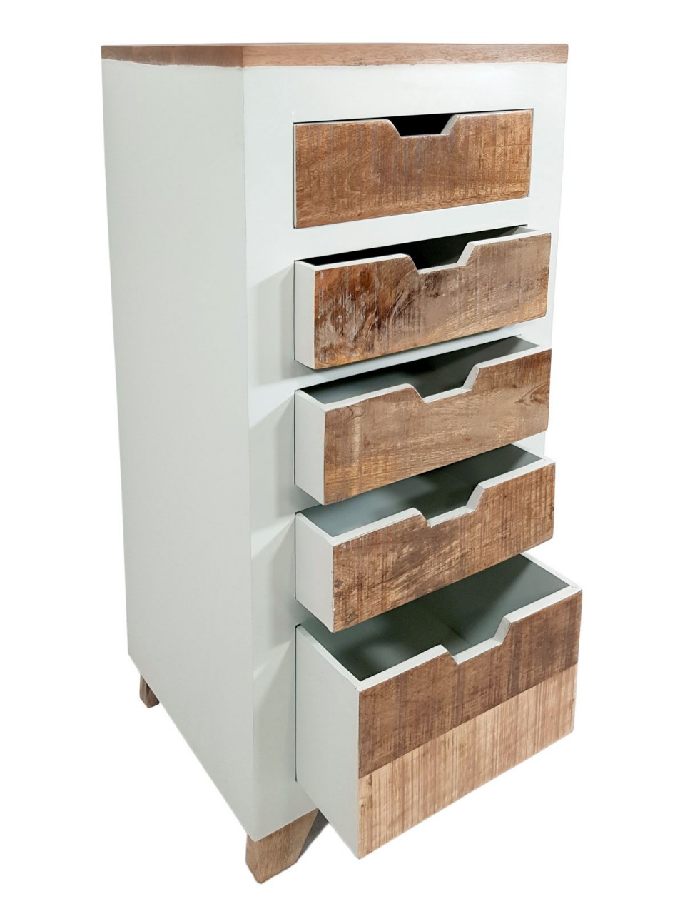 Schubladen Kommode B 40 H 92 cm Schubkastenturm Anrichte Sideboard California weiß Mangoholz Schubladen Kommode B 40 H 92 cm Schubkastenturm Anrichte Sideboard California weiß Mangoholz
