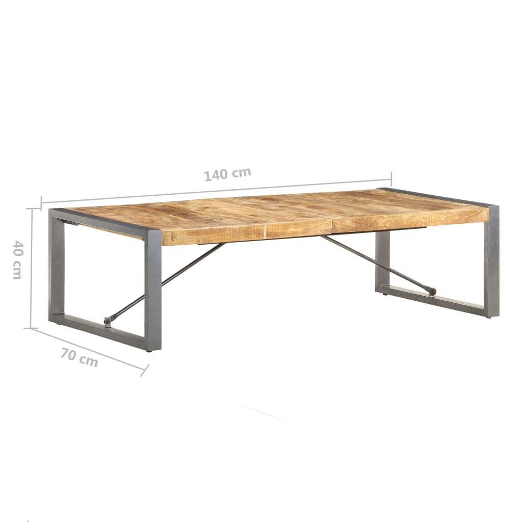 Couchtisch Mangoholz rau 140x70x40 cm