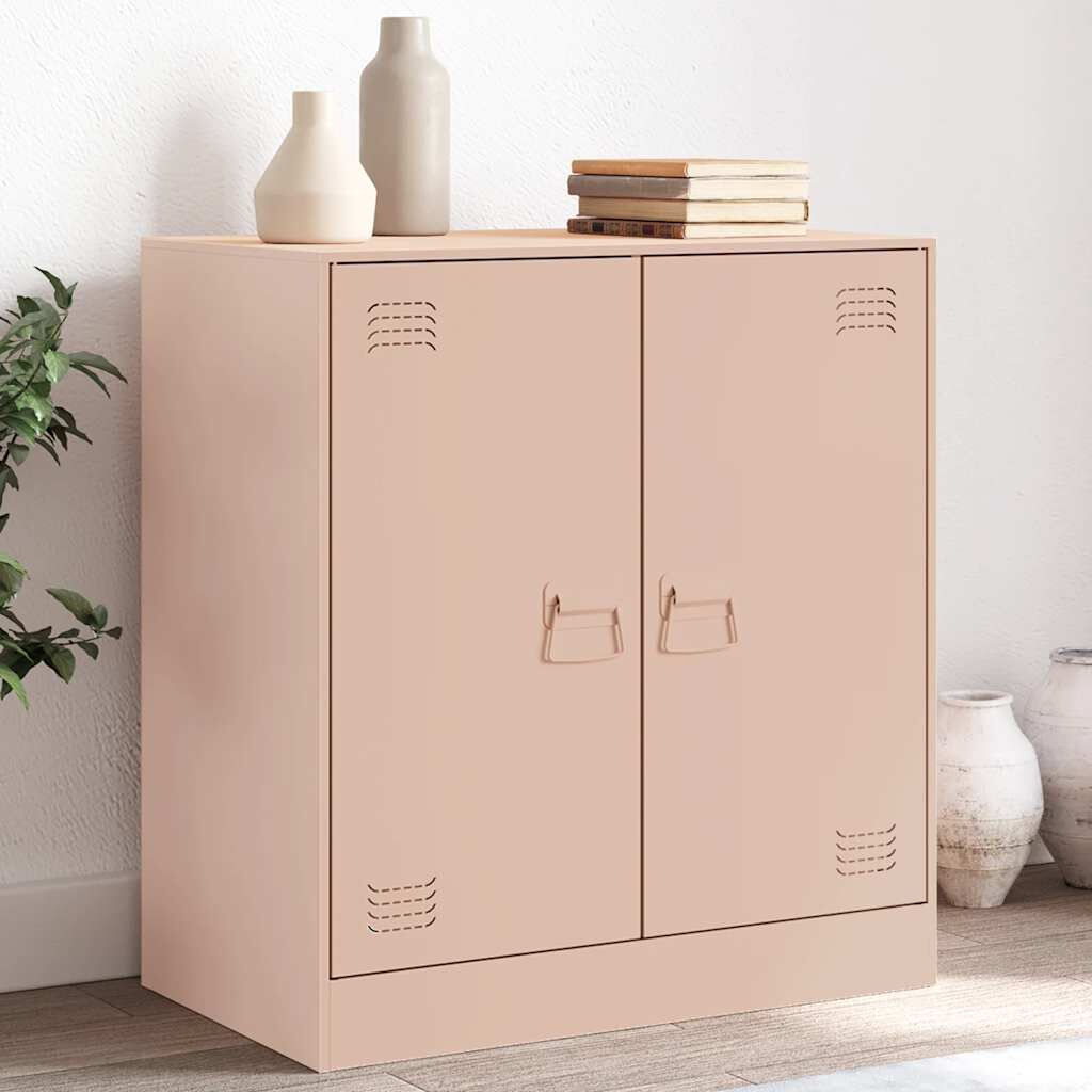 Sideboard aus Stahl in Rosa 67x39x73 cm modernes Möbelstück für Wohnzimmer Sideboard aus Stahl in Rosa 67x39x73 cm modernes Möbelstück für Wohnzimmer