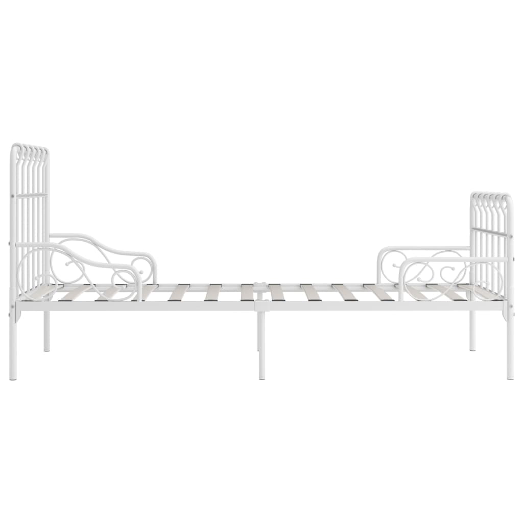 Bettgestell 90x200 cm Weiß Metall Inkl. Lattenrost für besten Komfort Stabil & Zeitlos