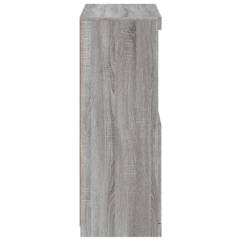Sideboard Grau Sonoma 60x37x100 cm mit LED Beleuchtung modern gestaltet Sideboard Grau Sonoma 60x37x100 cm mit LED Beleuchtung modern gestaltet