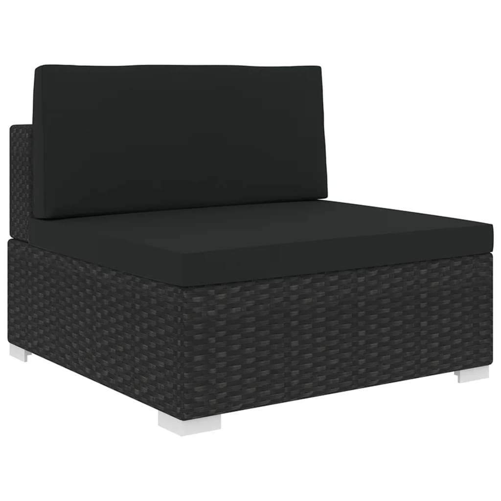 Garten Sofa Mittelteil Schwarz Poly Rattan Inkl. Bequeme Auflagen Kombinierbar Garten Sofa Mittelteil Schwarz Poly Rattan Inkl. Bequeme Auflagen Kombinierbar