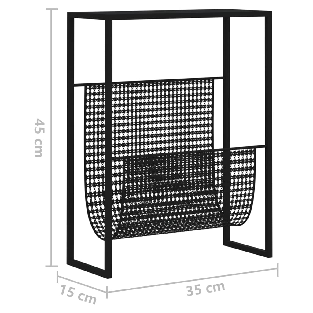 Zeitungsständer Schwarz Stahl 35x15x45 cm Bücherständer