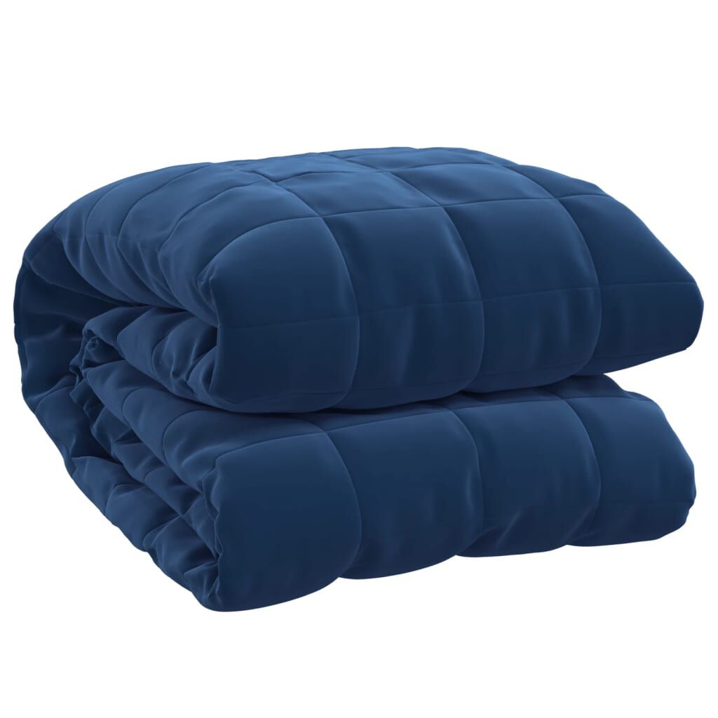Gewichtsdecke Blau 200x200 cm Stoff 13 kg schwer für ruhigen erholsamen Schlaf