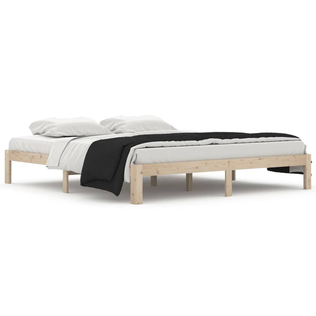 Doppelbett Holzbett 180x200 cm Naturholz für gemütlichen Schlaf Rustikal Modern Doppelbett Holzbett 180x200 cm Naturholz für gemütlichen Schlaf Rustikal Modern