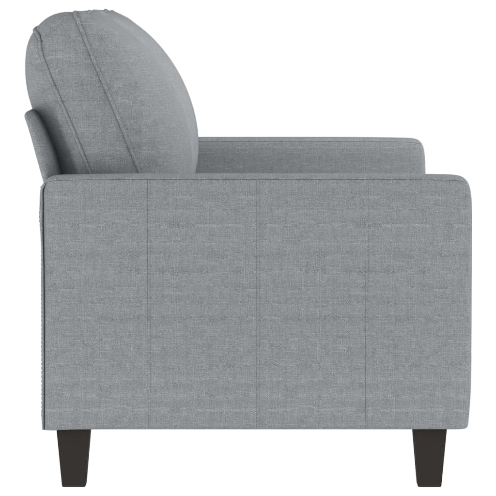 2 Sitzer Sofa Hellgrau 120 cm Stoff modern bequem Wohnzimmer Polster Couch