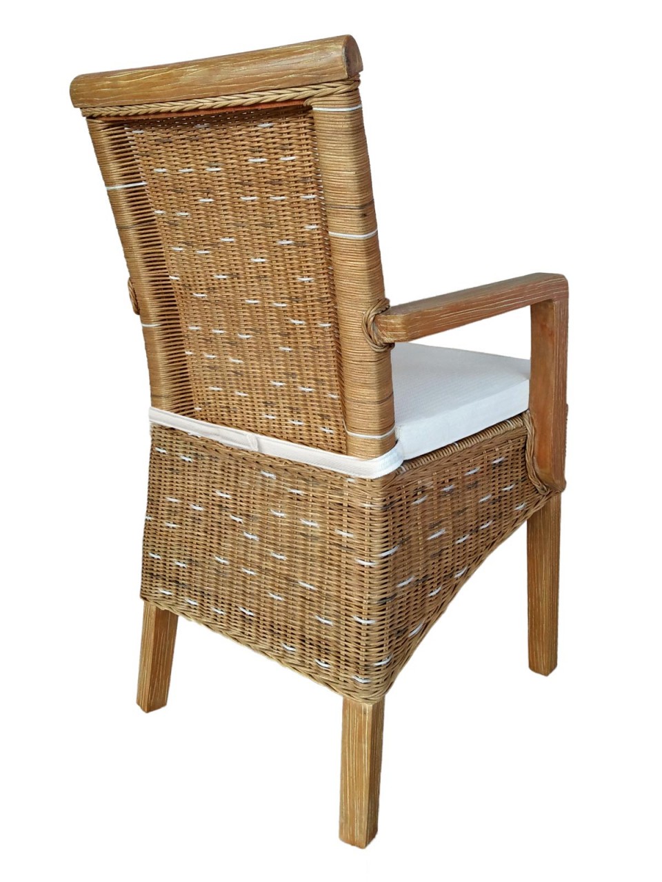 Esszimmer Stühle Set mit Armlehnen 4 Stück Rattanstühle braun Perth Korbstuhl Sessel nachhaltig