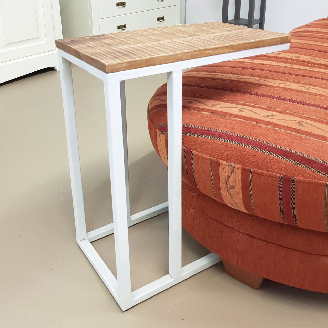 Beistelltisch Holz 25x61x40 cm Sofatisch Laptoptisch C-Tisch Liverpool Metall Gestell Beistelltisch Holz 25x61x40 cm Sofatisch Laptoptisch C-Tisch Liverpool Metall Gestell