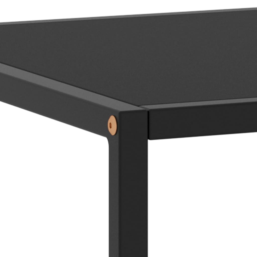 Couchtisch Schwarz mit Schwarzem Glas 100x50x35 cm Modern Elegant Zeitlos Stabil